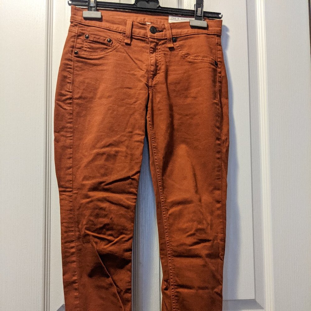 Rag & Bone Legging Jeans in Burnt Orange sz 25